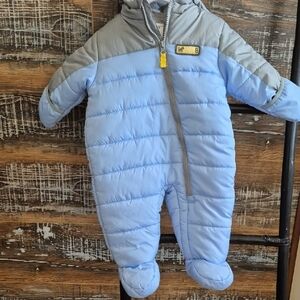 Blue and Gray Kids One Piece Snowsuit